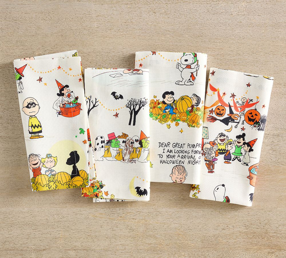 Peanuts™ Great Pumpkin Organic Cotton Napkins - Set of 4 | Pottery Barn (US)