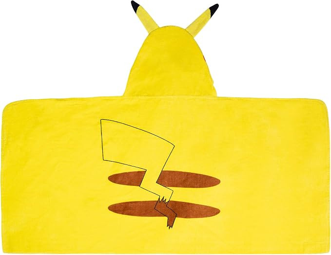 Pokemon Pikachu Bath and Beach Soft Cotton Terry Hooded Towel Wrap, 24" x 50", (Officially Licens... | Amazon (US)
