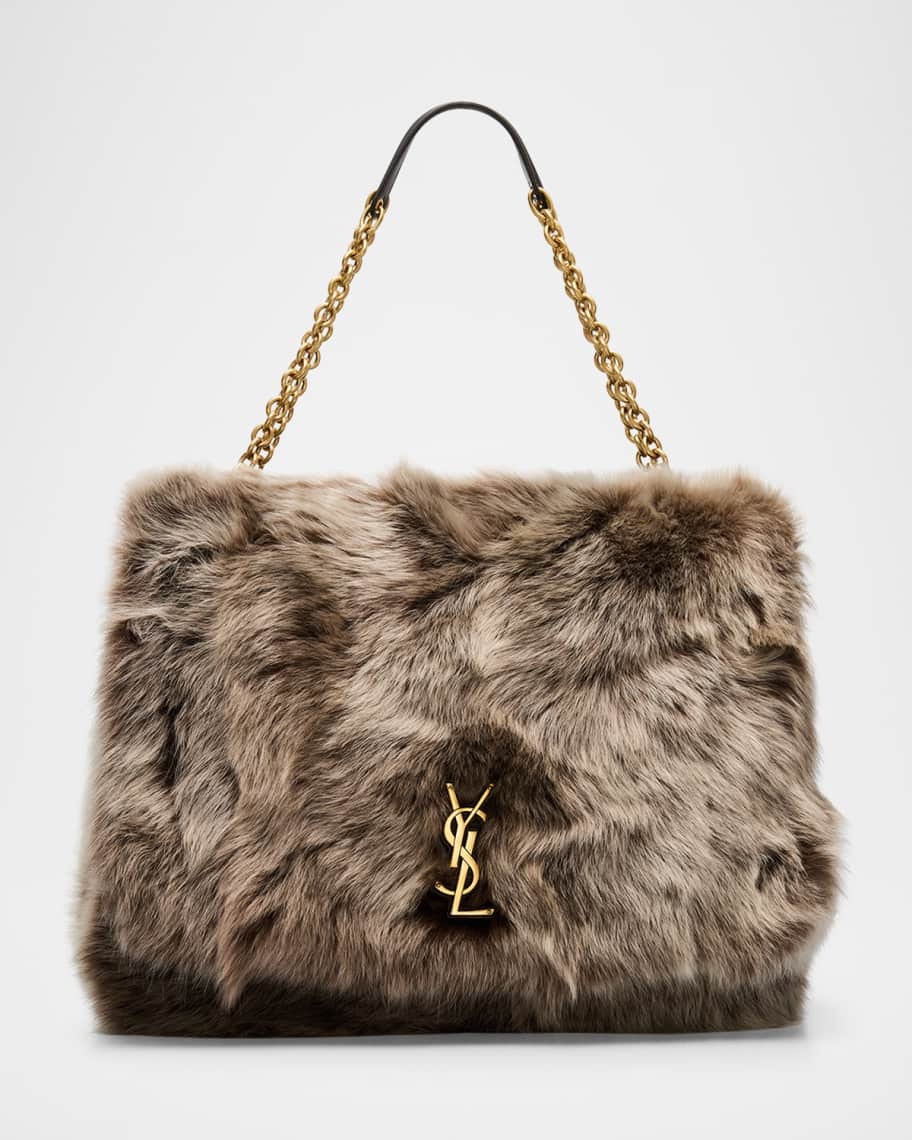 Saint Laurent Jamie 4.3 Large YSL Shearling Shoulder Bag | Neiman Marcus