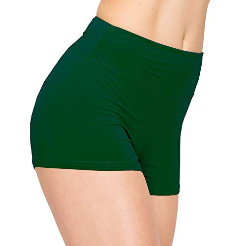 ALWAYS Women Workout Yoga Shorts - Premium Soft Solid Stretch Cheerleader Running Dance Volleyball Short Pants Hunter Green Plus 3X-Large | Amazon (US)