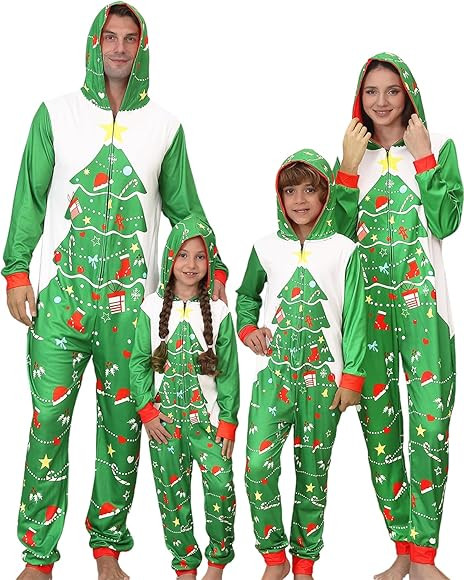 YEAXLUD Matching Christmas Pajamas for Family Couples Womens Sleepwear Mens Xmas One Piece Pjs On... | Amazon (US)