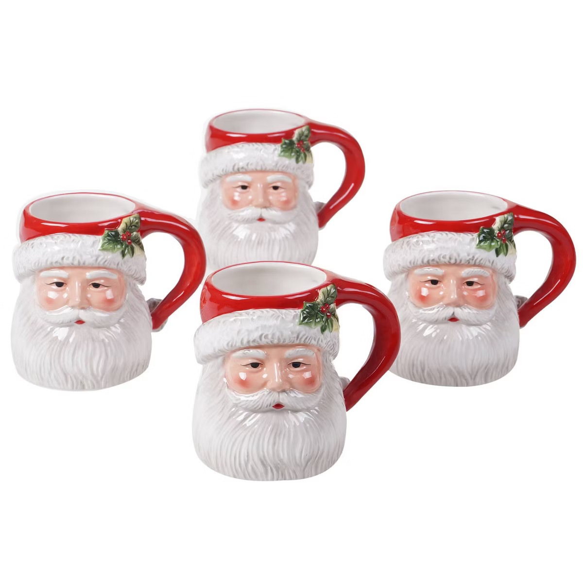 14oz 4pk Earthenware Magic of Christmas Santa Mugs - Certified International | Target
