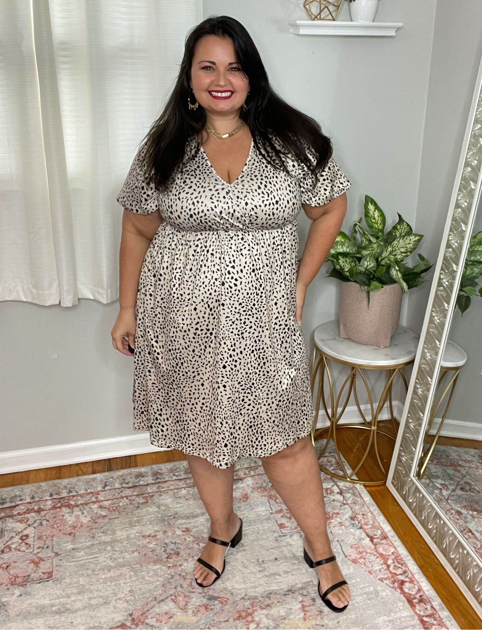 This knee length animal print dress from Amazon has a beautiful shine. The sleeves are oversized so it’s great for my gals with bigger arms. (Like me 😉 ) I’m wearing a size XL. 

#LTKstyletip #LTKworkwear #LTKcurves