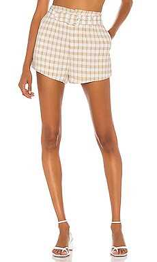Camila Coelho Silvio Short in Tan Check from Revolve.com | Revolve Clothing (Global)