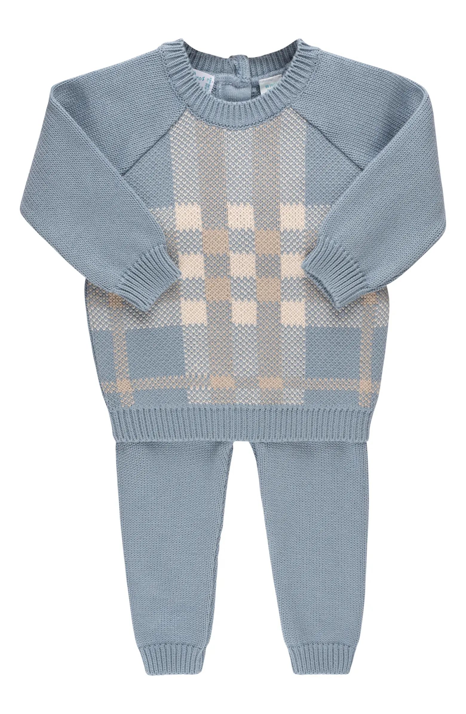 Plaid Cotton Sweater & Pants Set | Nordstrom