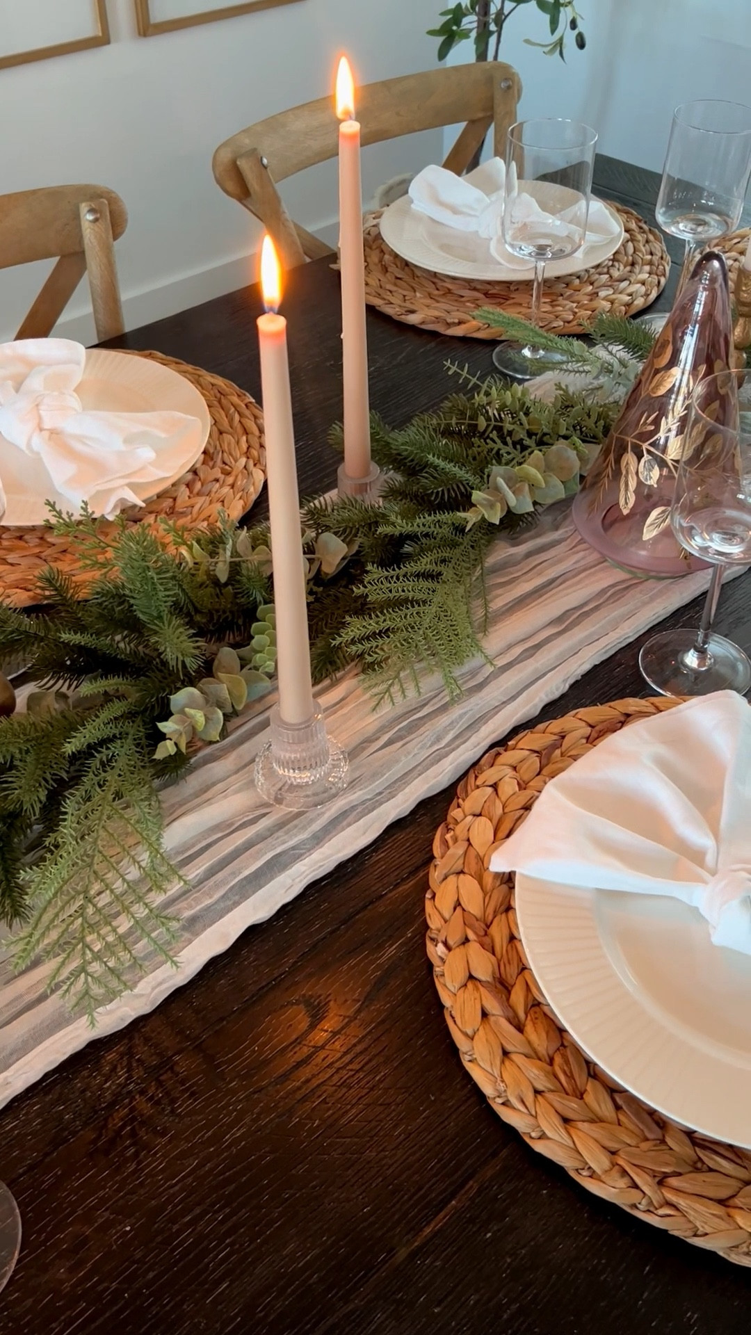 Soft candlelight + natural textures = instant holiday magic ✨🌿
This neutral tablescape is so easy to pull together but feels elevated and festive—woven placemats, warm brass accents, fresh greenery, and simple knotted napkins.
Everything is linked for you to shop the look and recreate this cozy holiday vibe at home 🤎
What’s your hosting style this season—neutral + simple or bold + colorful?


#HolidayTablescape #TablescapeInspo #HolidayHosting #NeutralHolidayDecor #OrganicModernHome #TableDecorIdeas #ModernFarmhouseStyle #HolidayEntertaining #CozyHomeVibes 

#LTKHome #LTKHoliday #LTKSaleAlert