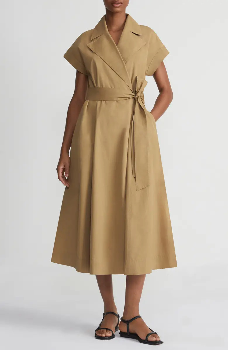 Belted Organic Cotton Poplin Wrap Dress | Nordstrom