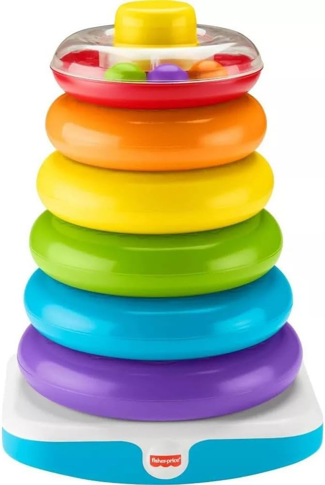 Fisher-Price Toddler Toy Giant Rock-A-Stack, 6 Stacking Rings with Roly-Poly Base for Ages 1+ Yea... | Amazon (US)