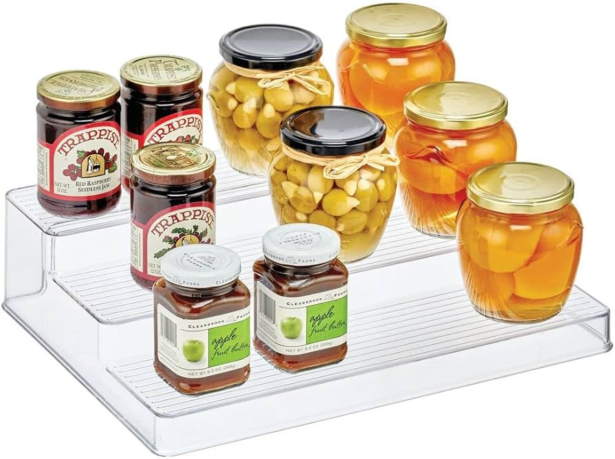 mDesign Plastic Kitchen Spice Bottle Rack Holder, Food Storage Organizer for Cabinet, Cupboard, P... | Amazon (US)