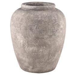 Roberta Industrial Loft Grey Terracotta Decorative Table Vase - Medium | Kathy Kuo Home