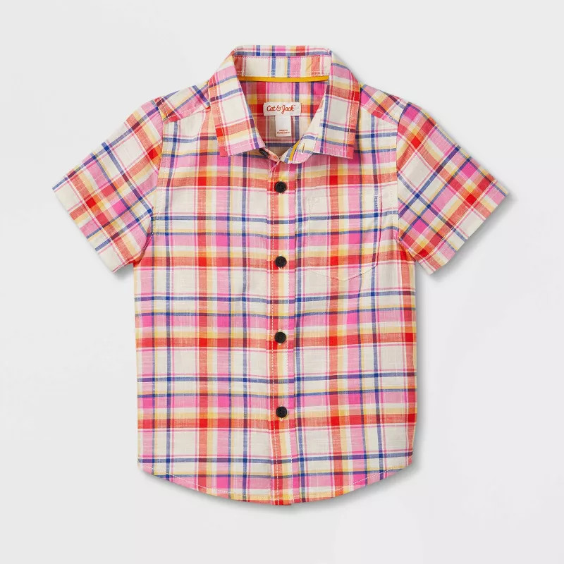 Toddler Boys' Short Sleeve Poplin Shirt - Cat & Jack™ | Target