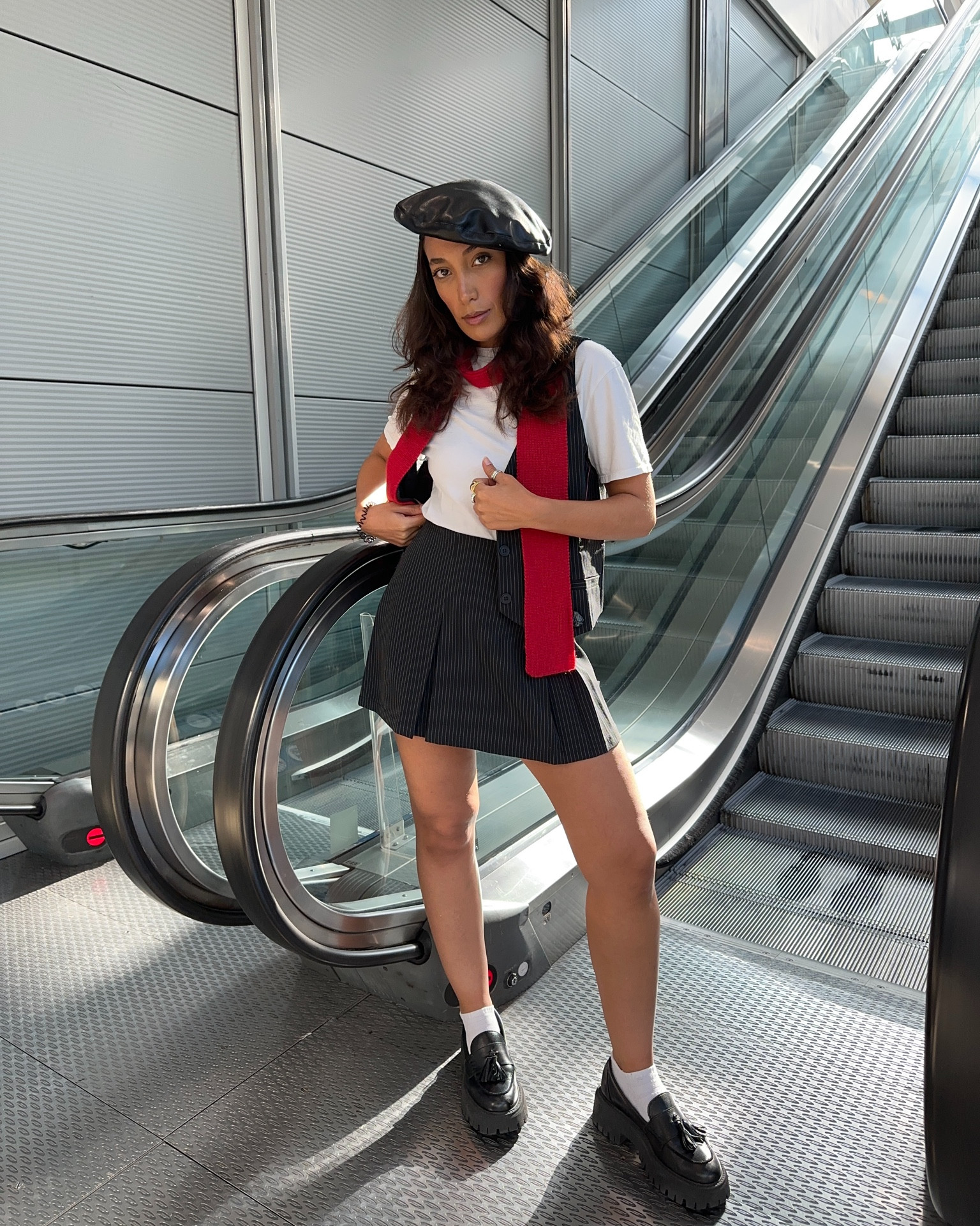 Fall outfit, fall fashion, co-ord set, stripe, oversized, red scarf, office outfit, back to uni outfit 

#LTKeurope #LTKfindsunder100 #LTKstyletip