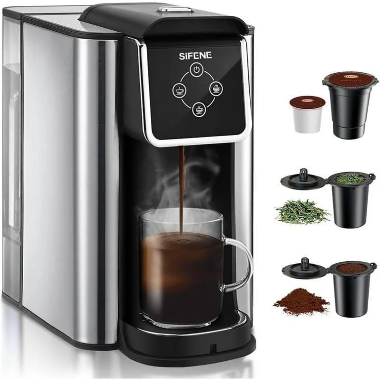 SIFENE 3 in 1 Single Serve Coffee Maker: Coffee Machine Compatible with K Cup Capsules & Grounds,... | Walmart (US)