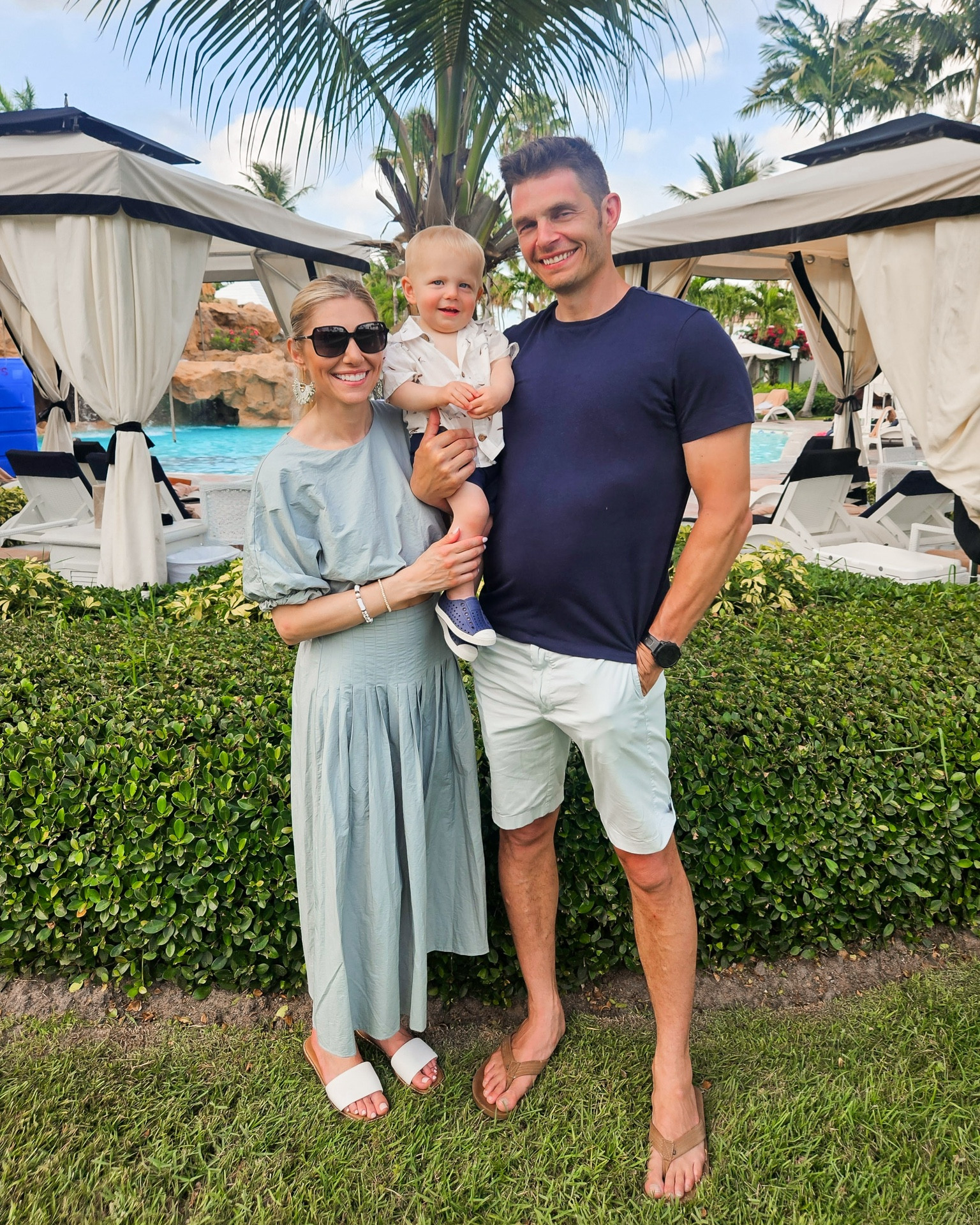 Finally on Island time! 🏝️☀️🥥
•
•
•
#vacationstyle #familystyle #babyboy #familyofthree #mensstyle #babystyle 

#LTKTravel #LTKFamily #LTKStyleTip