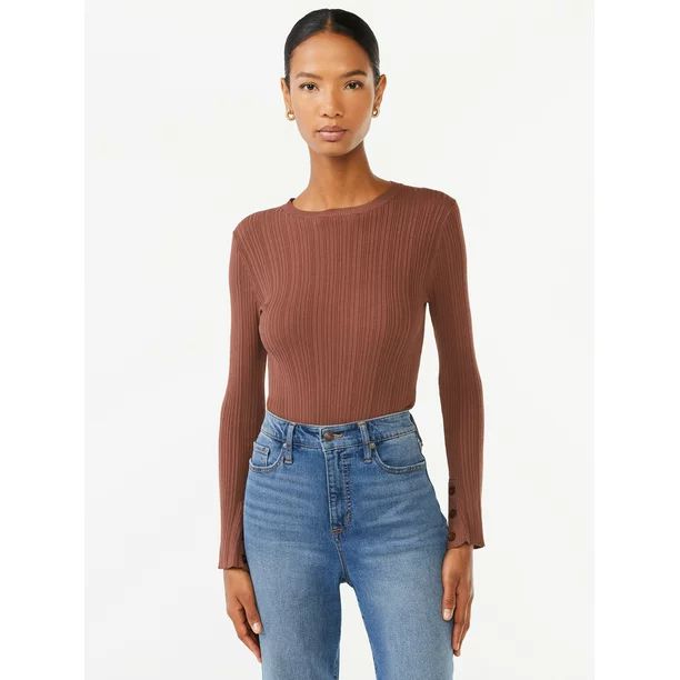 Scoop Women's Knit Long Sleeve Bodysuit - Walmart.com | Walmart (US)