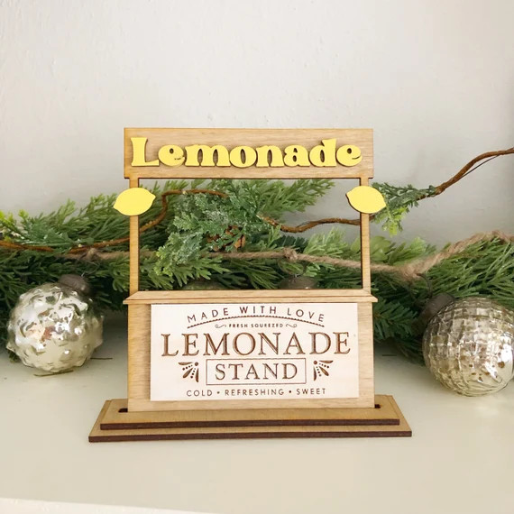 Lemonade Stand Tiered Tray Decor - Etsy | Etsy (US)
