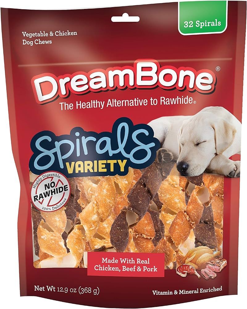 DreamBone Spirals Variety Pack, Treat Your Dog to a Chew Made with Real Meat and Vegetables | Amazon (US)