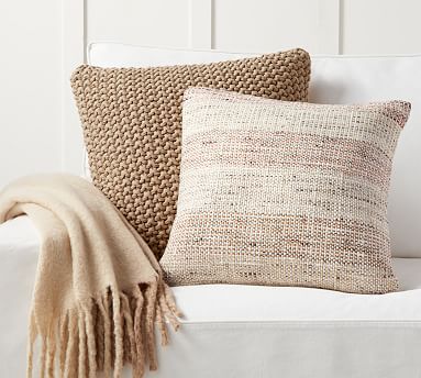 Soft Textured Neutral Pillow Cover & Throw Set | Pottery Barn (US)