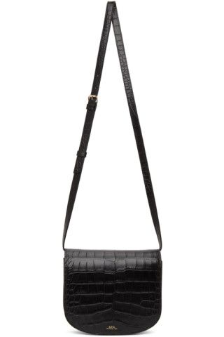 Black Croc Dina Bag | SSENSE