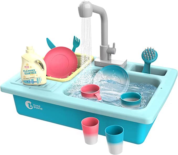 CUTE STONE Color Changing Kitchen Sink Toys, Children Heat Sensitive Electric Dishwasher Playing ... | Amazon (US)