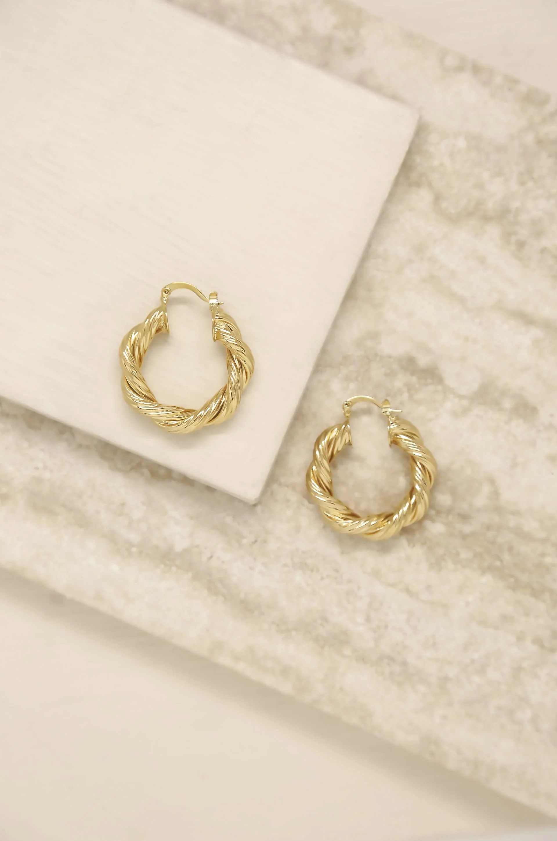 Modern Day 18k Gold Plated Twist Hoops | Ettika