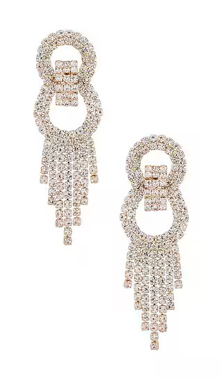 Crystal Fringe Earrings in Gold | Revolve Clothing (Global)