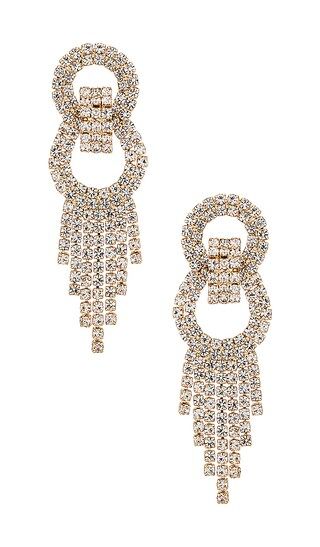 Crystal Fringe Earrings in Gold | Revolve Clothing (Global)