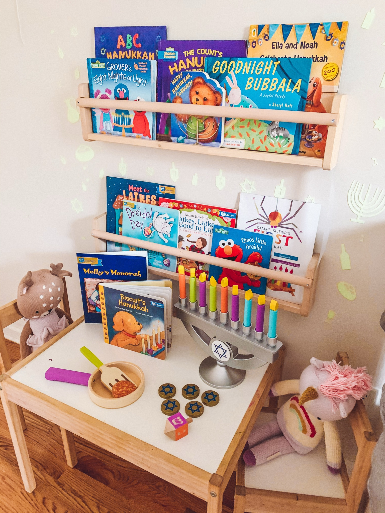 Our Hanukkah playroom! Linking to
Some of our favorite kids toys for Hanukkah!