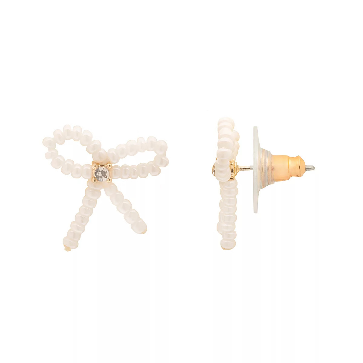 LC Lauren Conrad Simulated Pearl Bow Stud Earrings | Kohl's