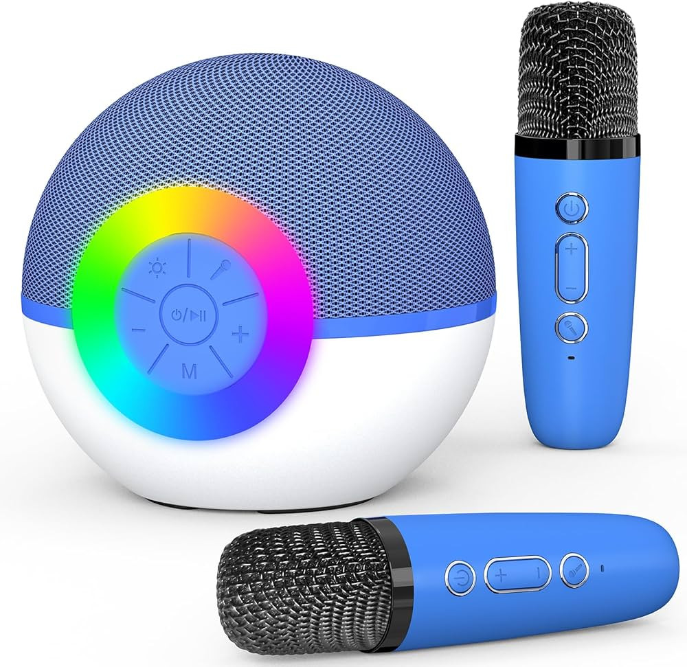 Mgaolo Mini Karaoke Machine for Kids Adults,Portable Bluetooth Speaker with 2 Wireless Microphone... | Amazon (US)