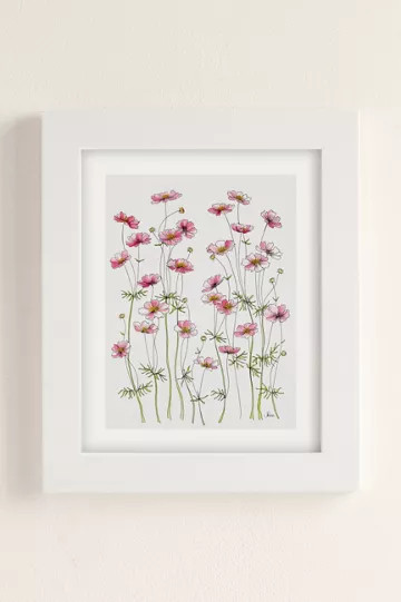 Jessica Hanselmann Pink Cosmos Art Print | Urban Outfitters (US and RoW)
