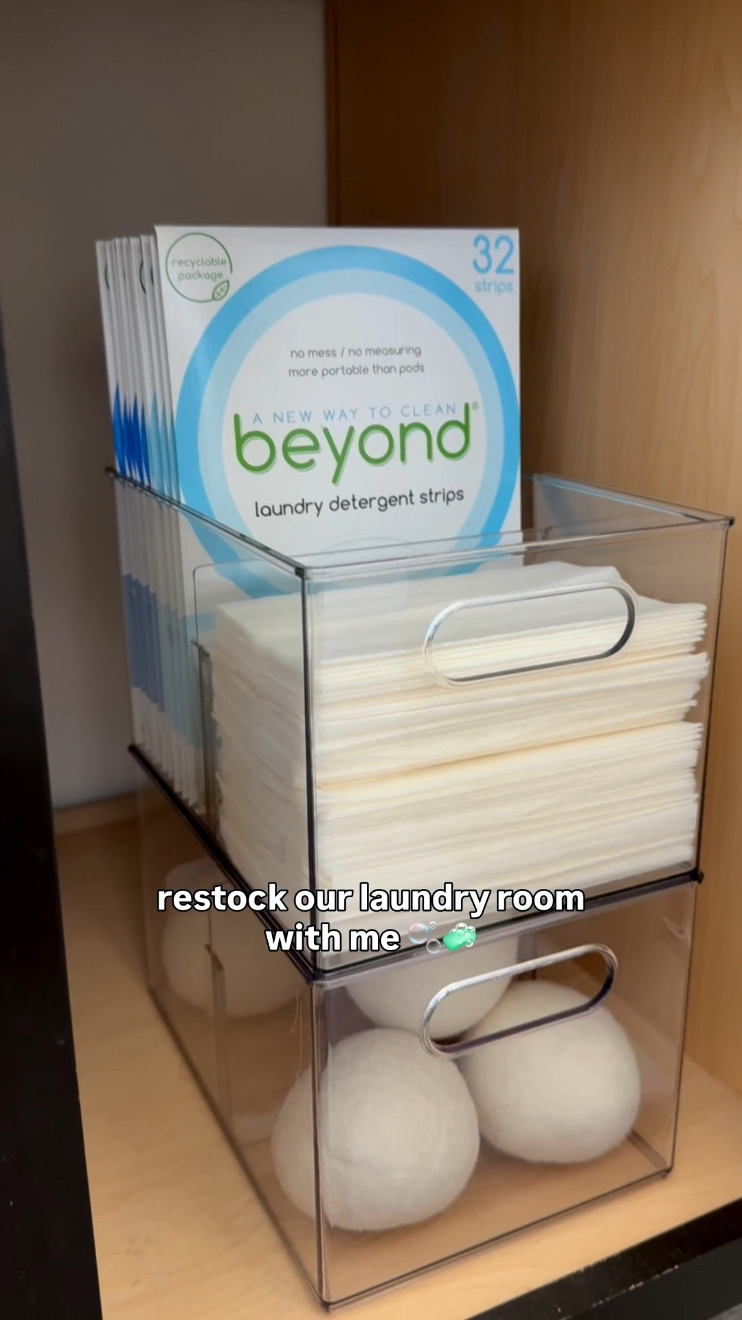 Restock our laundry room with me 🫧🛁

 The @gobeyondclean Free & Clear detergent sheets are fragrance-free, dye-free, hypoallergenic & eco-friendly 🌿 They’re also portable, mess-free and require no measuring! The fabric softener sheets are plant-based and fragranced with essential oils ✨

Our laundry room organizers are from Target! We love these clear acrylic bins with the dividers!

Laundry room, organization finds, Target finds, acrylic organizers, organization hacks, restock our laundry room

#LTKHome #LTKSaleAlert #LTKdayinmylife