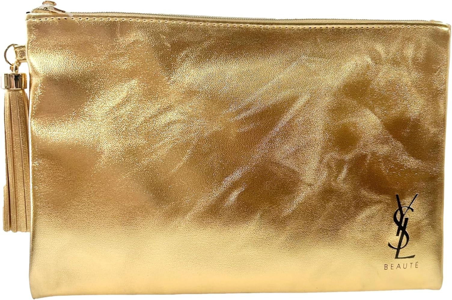 Yves Saint Laurent YSL Cosmetic GOLD FLAT Pouch Makeup Bag YSL Fragrance Bag (9.25L X 6H X 0.25W)... | Amazon (US)