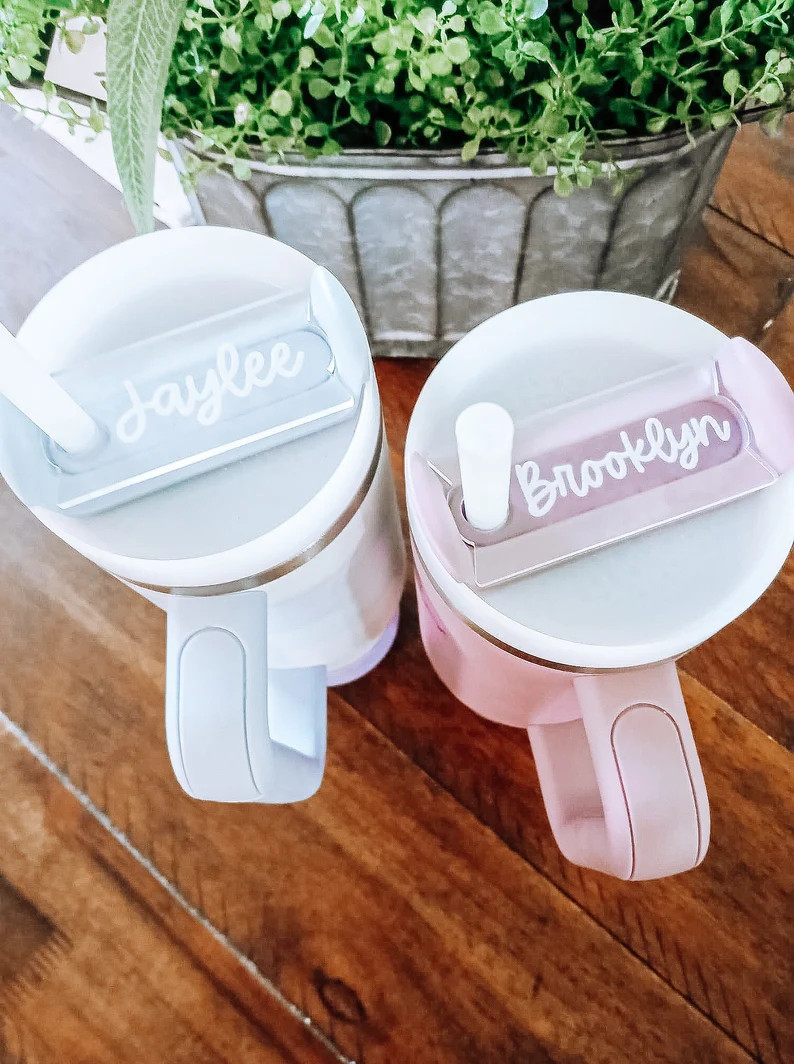 SALE Stanley Lid Tag CLEAR Name Plate Name Plate Tag Acrylic Personalized Name Tag 20/30oz & 40oz... | Etsy (US)