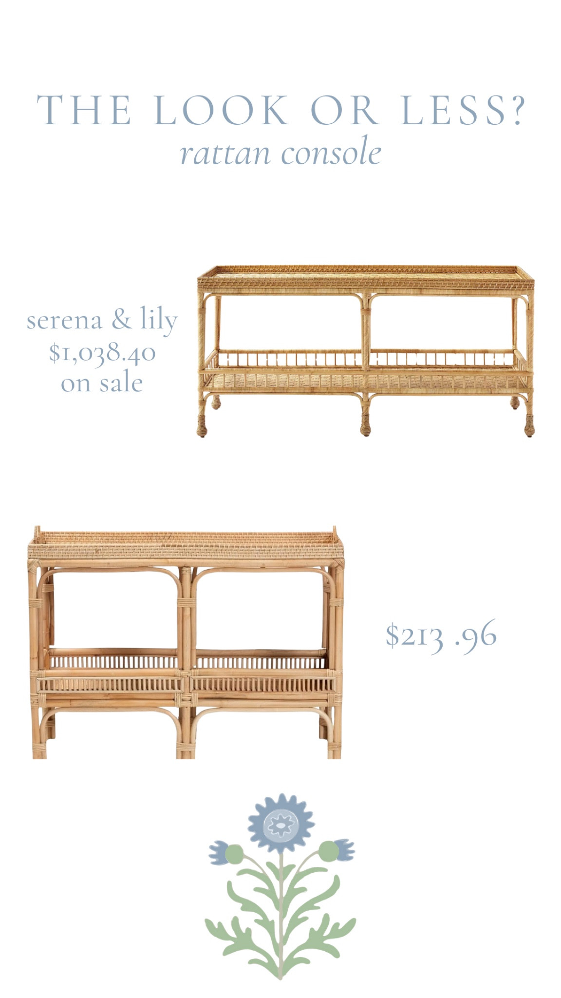 Are you choosing The Look or The Look for Less rattan console?

#LTKSaleAlert #LTKHome #LTKStyleTip