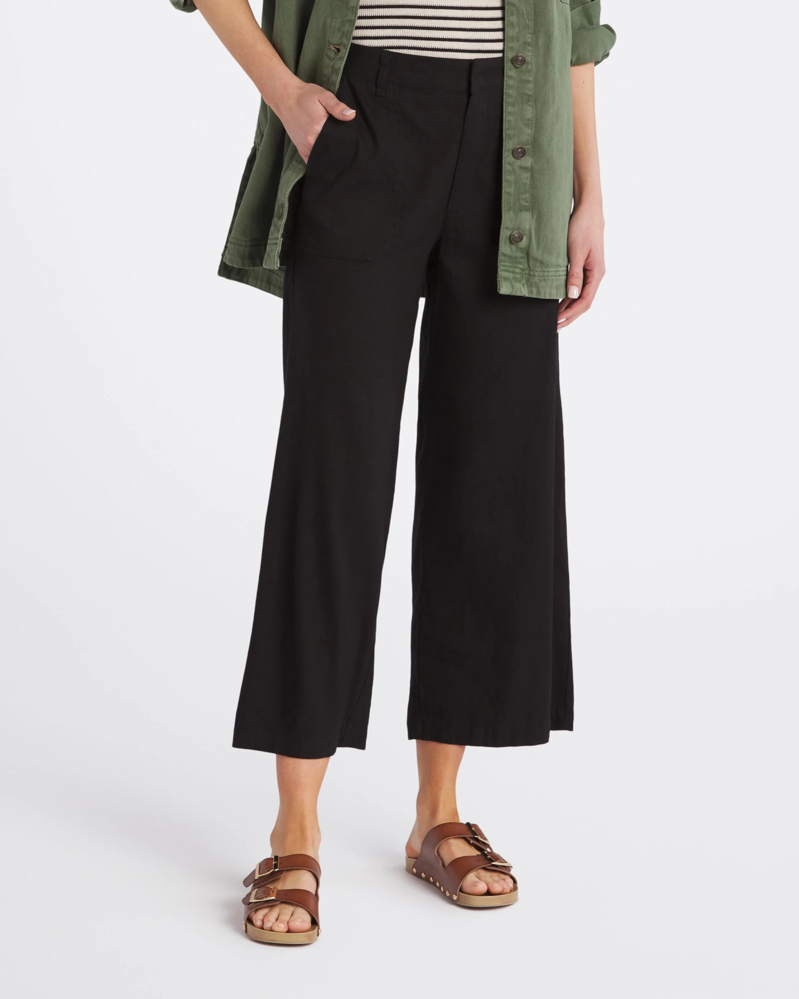 Topez Linen Crop Wide Leg Pant | Stitch Fix