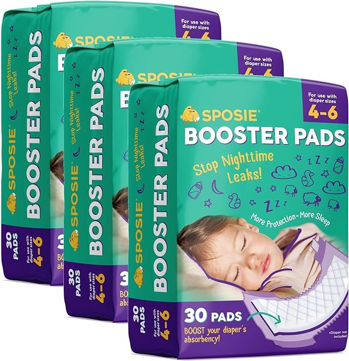 Sposie Overnight Diaper Booster Pads, 90 ct, No Adhesive for Easy Repositioning, Helps Stops Nigh... | Amazon (US)