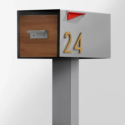 Malone Post-Mounted Mailbox with Wood-Styled Door | Wayfair North America