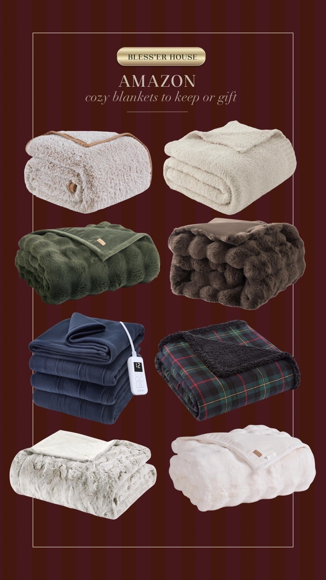 Cozy blankets to keep or gift! 

Gift ideas, cozy blanket, plaid blanket, faux fur blanket, chenille blanket

#LTKGiftGuide #LTKHoliday