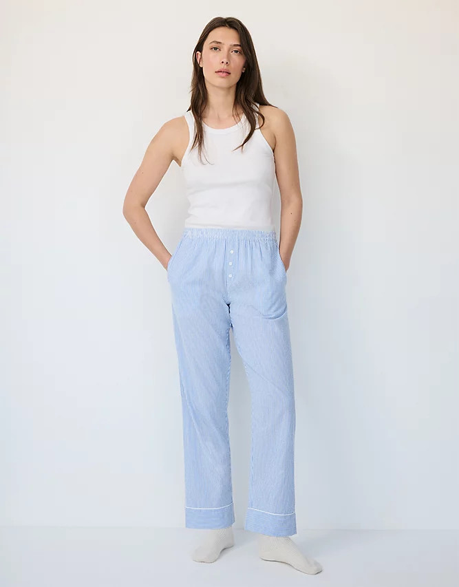Fine Stripe Pyjama Bottoms | The White Company UK & ROW