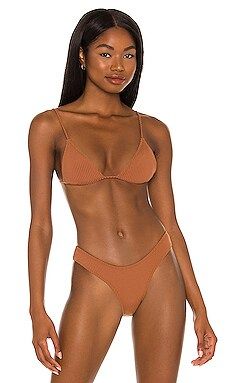 MINIMALE ANIMALE The Lucid Bijou Rib Bikini Top in Skinny Dip from Revolve.com | Revolve Clothing (Global)