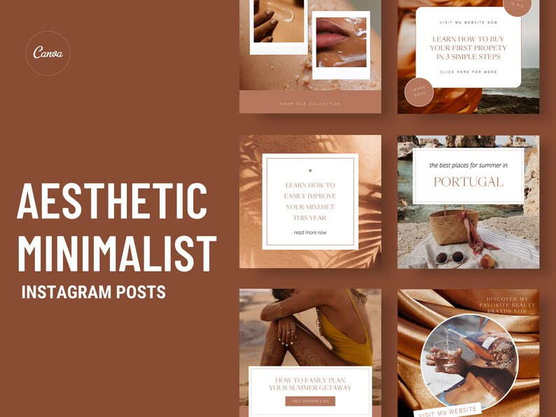 Minimalist Aesthetic 100 Instagram Post Templates Canva Template Canva Instagram Post IG Post Tem... | Etsy (US)