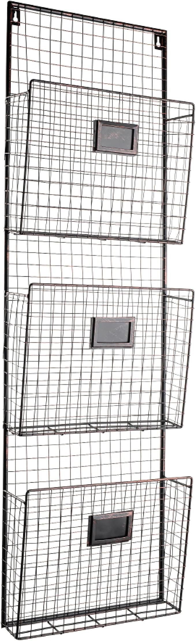 Three Tier Wall File Holder – Durable Copper Metal Rack with Spacious Slots for Easy Organizati... | Amazon (US)