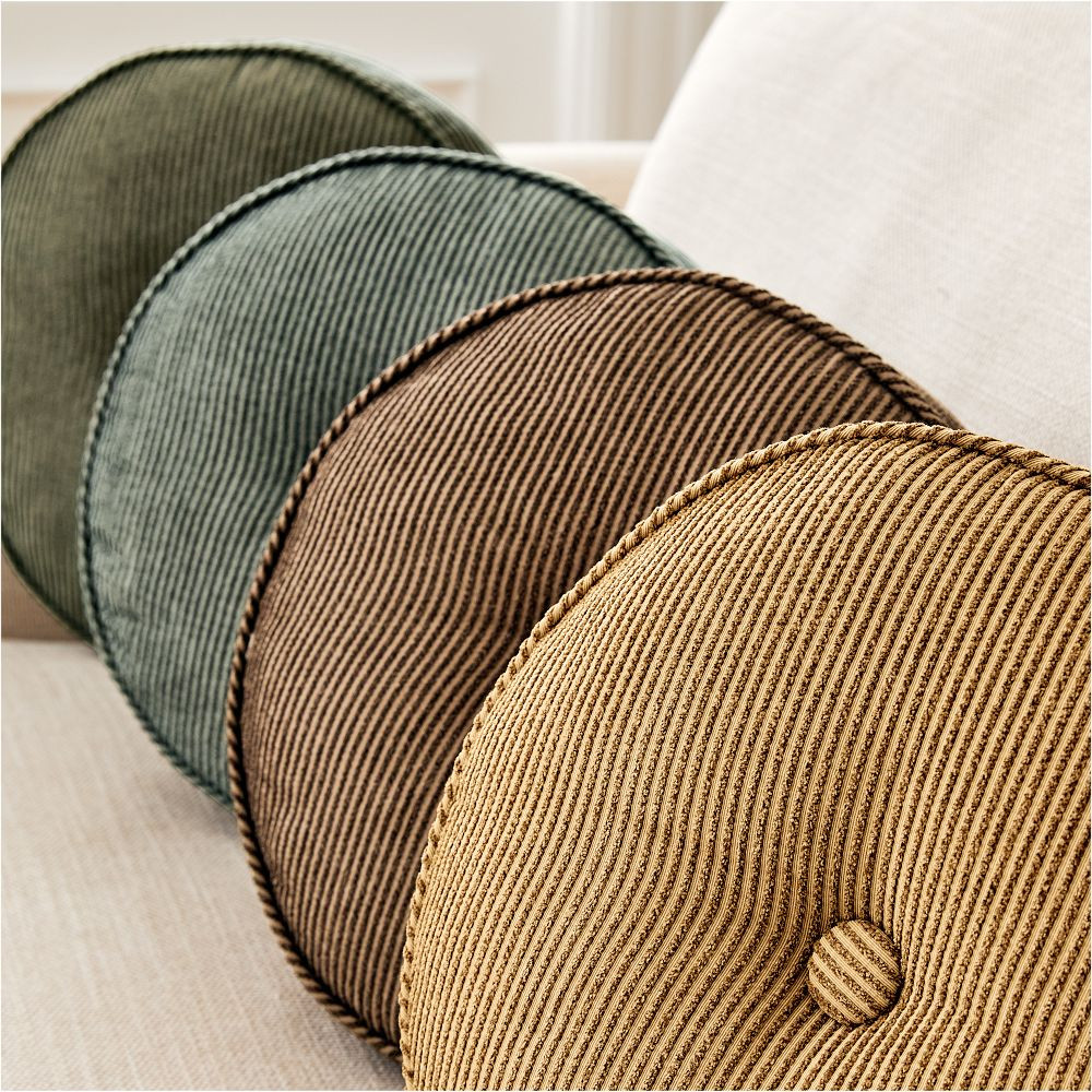 Corduroy Chenille Round Pillow | West Elm (US)