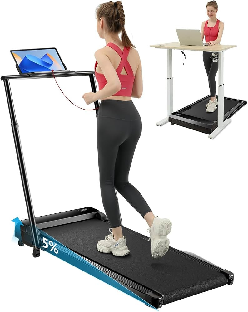 Walking Pad 2 in 1 for Walking and Jogging, Under Desk Treadmill for Home Office with Remote Cont... | Amazon (US)