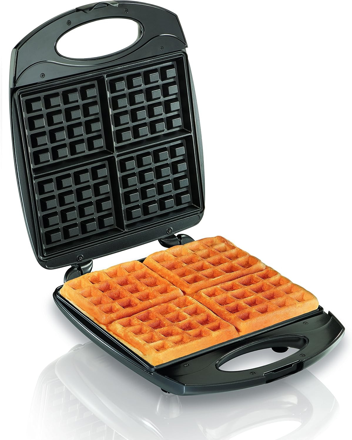 Hamilton Beach 4-Slice Non-Stick Belgian Waffle Maker with Indicator Lights, Compact Design, Blac... | Amazon (US)