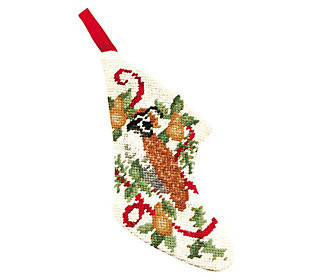 C&F Home Partridge In Pear Petit Point Mini Sto cking | QVC