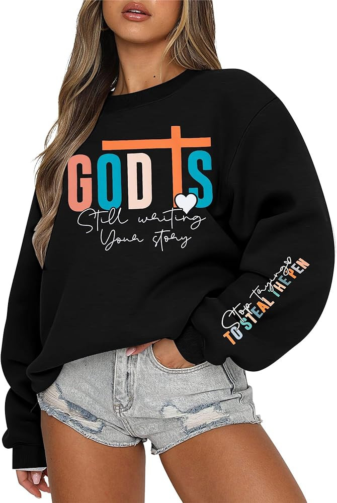 FASHGL Christian Sweatshirts Women Jesus Sweatshirt - Spirit Lead Me Shirt God Shirts Religious C... | Amazon (US)