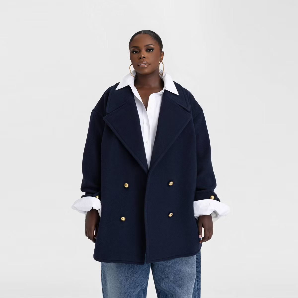 KBB by KAHLANA Women's 'The Pea Coat' - Navy Blue | Target