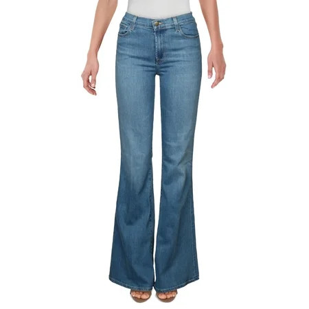 J Brand Womens Valentina Denim Light Wash Flare Jeans Blue 31 | Walmart (US)
